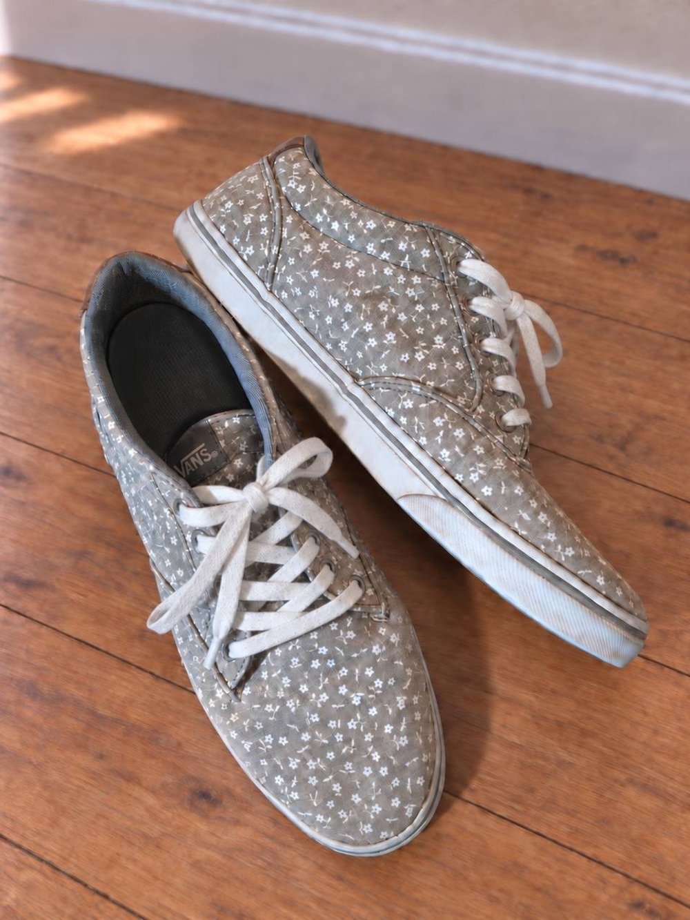 Vans Women’s Floral Canvas Sneakers in Taupe